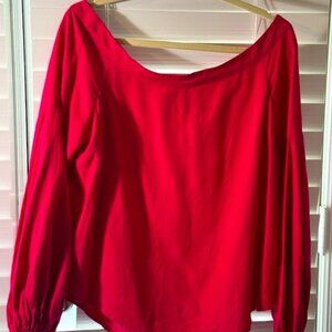 Anthropologie Floreat Mazza top Long Puff Sleeve Off Shoulder Size 10